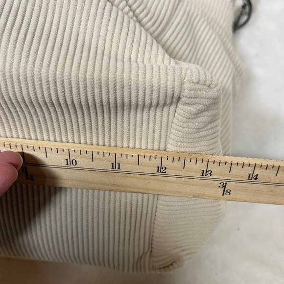 Elegant Cream Corduroy Women's Tote Bag - Picture 7 of 12